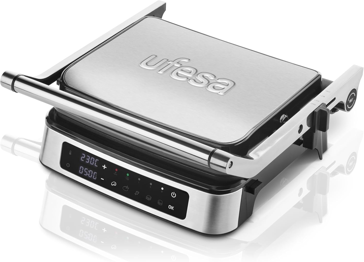 Ufesa Everest Electric Hot Plate, Touch Screen, 5 Preset Programmes, Timer up to 30 Minutes, Temperature up to 230º, Plate Size 29 x 23.2 cm, 2000 W
