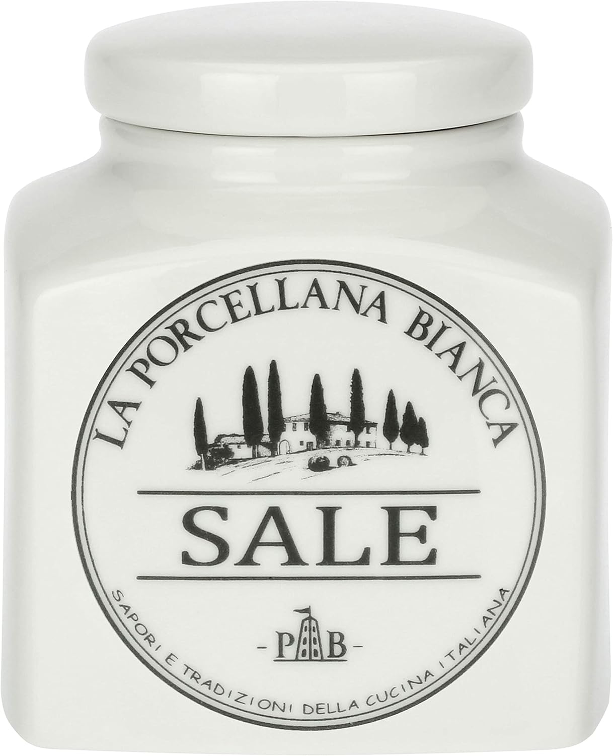 LA PORCELLANA BIANCA 900ml Porcelain Salt Container in Gift Box Nylon/A