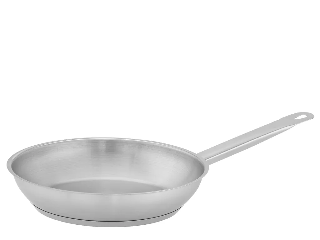 TECHNICA Stainless Steel Frying Pan ⌀24 cm | Induction Compatible Frying Pan for Professional Kitchens 2.3 L | Robust, Uncoated Frying Pan | Heat-Resistant Handle