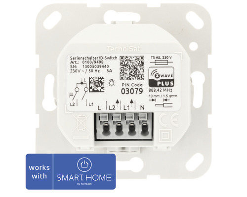 TechniSat series switch insert with repeater function suitable for Gira System 55 - Compatible with SMART HOME by hornbach