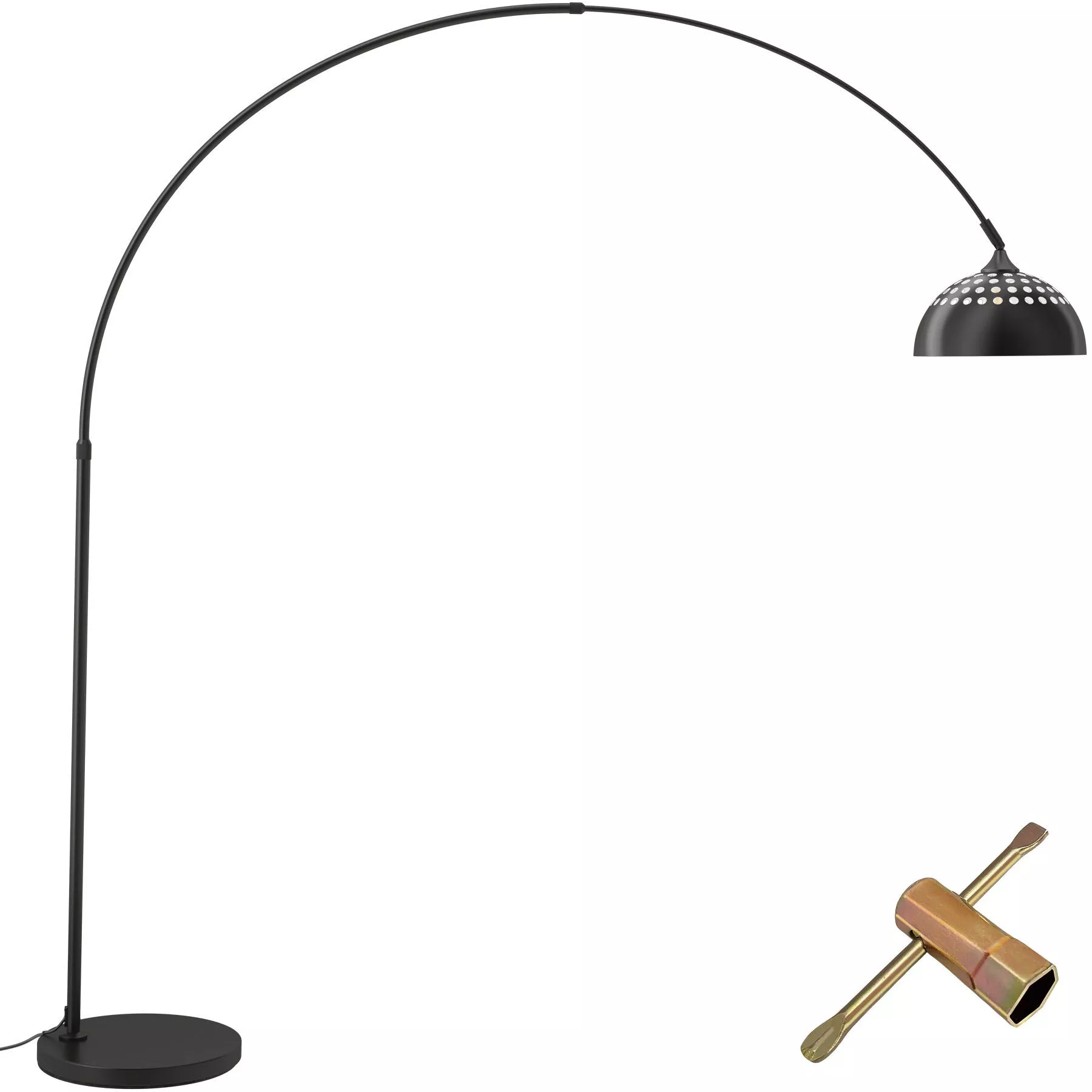 tectake Arcus arc lamp, height adjustable 187 - 206 cm, black