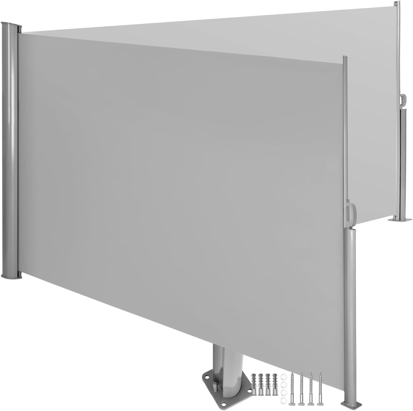 TecTake double side awning, sun protection, screen protector, housing and post made entirely of aluminium