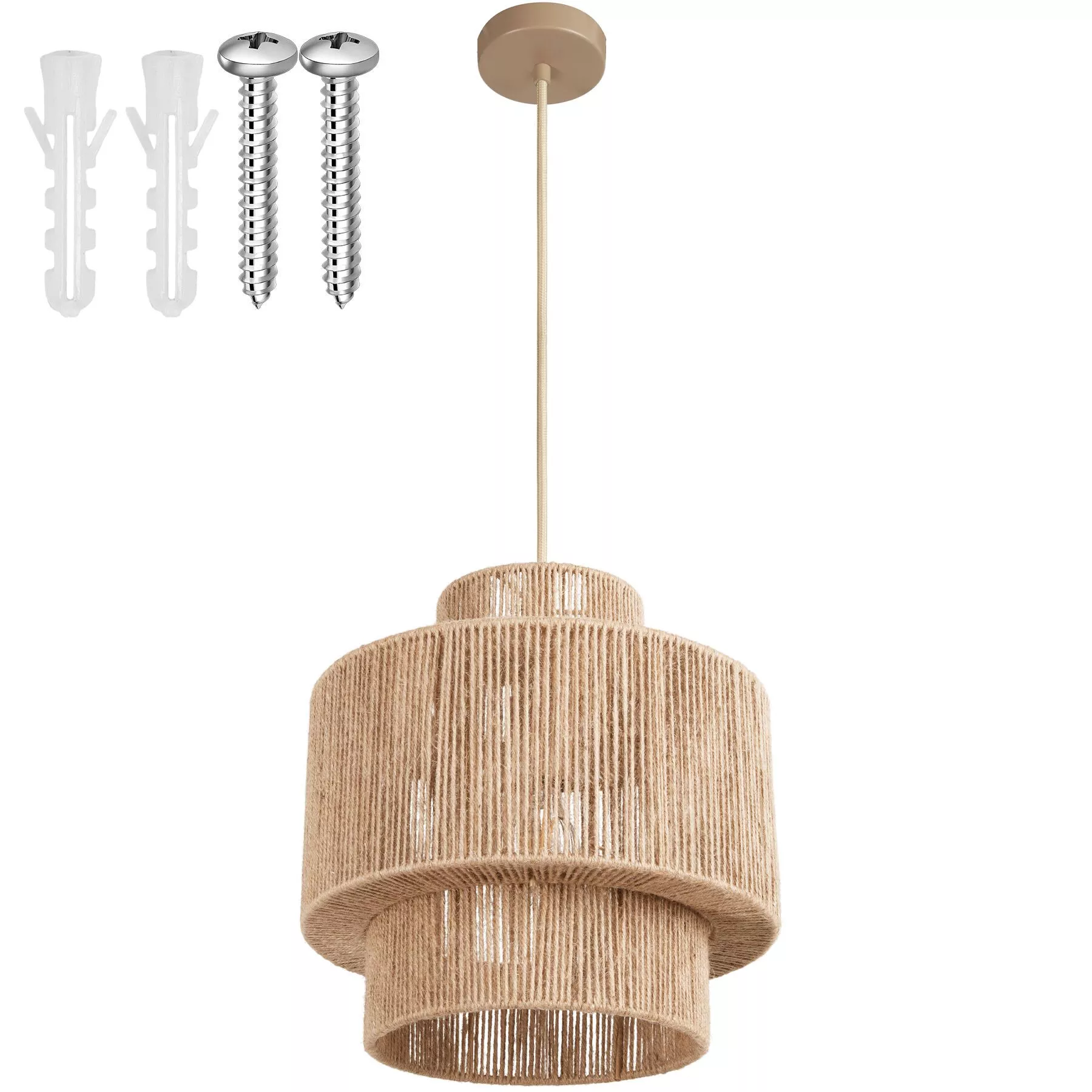tectake HANGING LAMP Allegra made of jute, 32 x 33 cm, natural