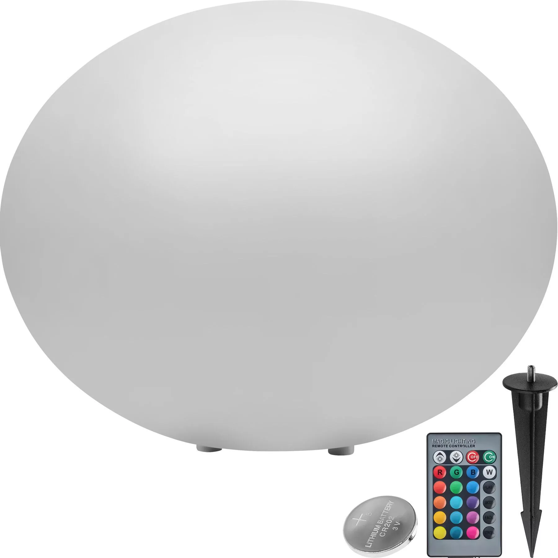 tectake Luminous Eye Globe Light, including ground spike, white
