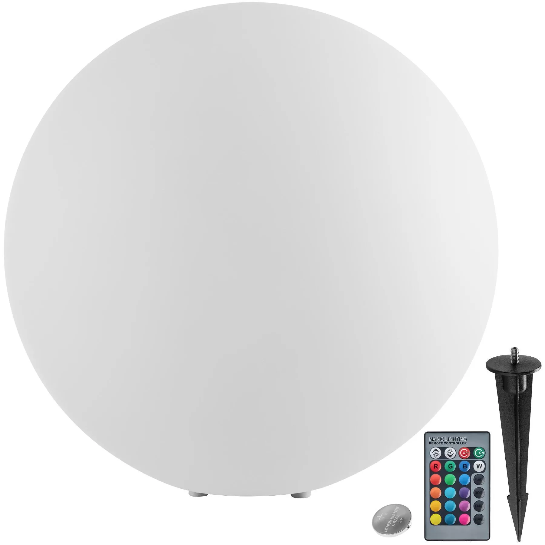 tectake Luminous Globe Light, including ground spike, white