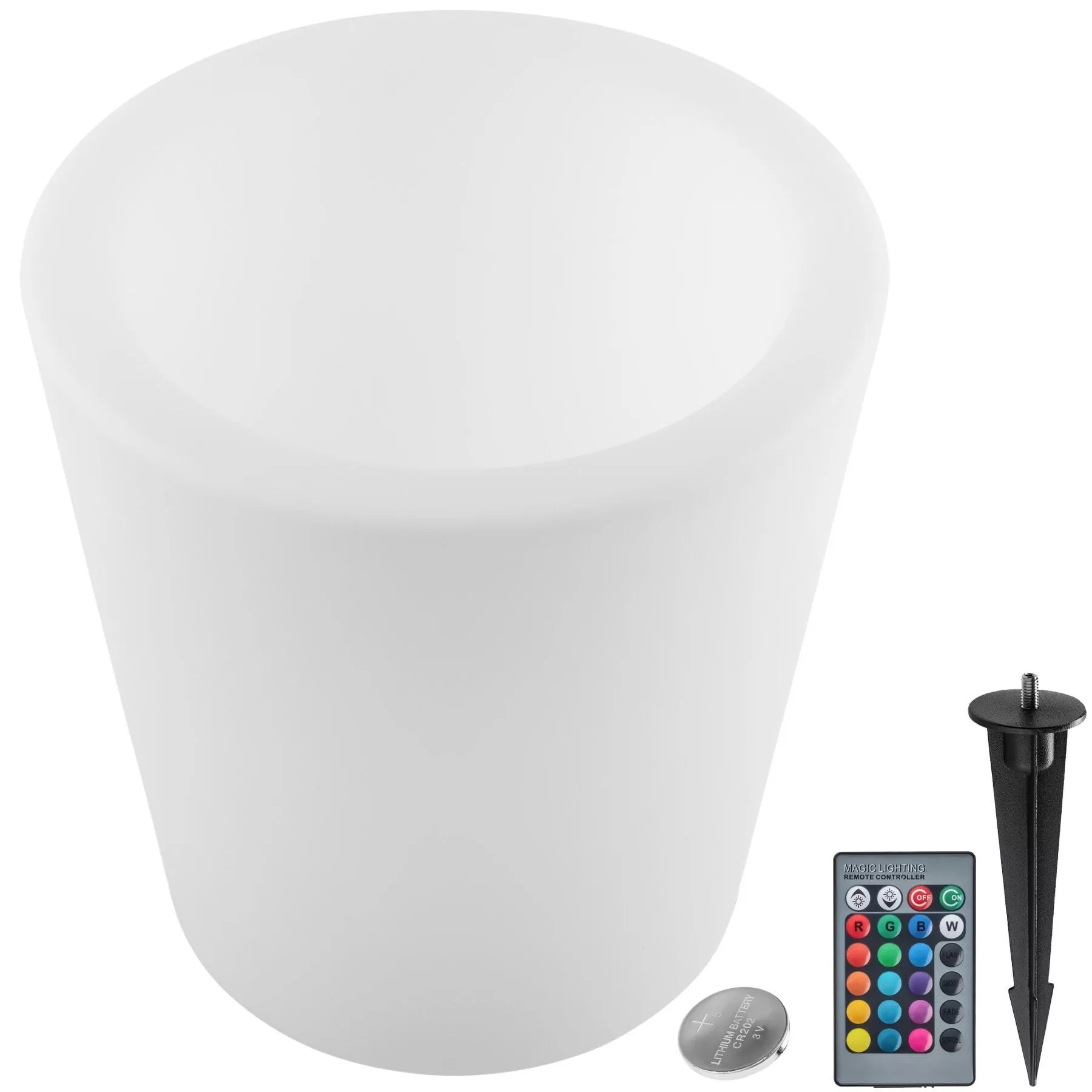 tectake Luminous Curve Cooler, 38 x 40 cm, incl. ground spike, white