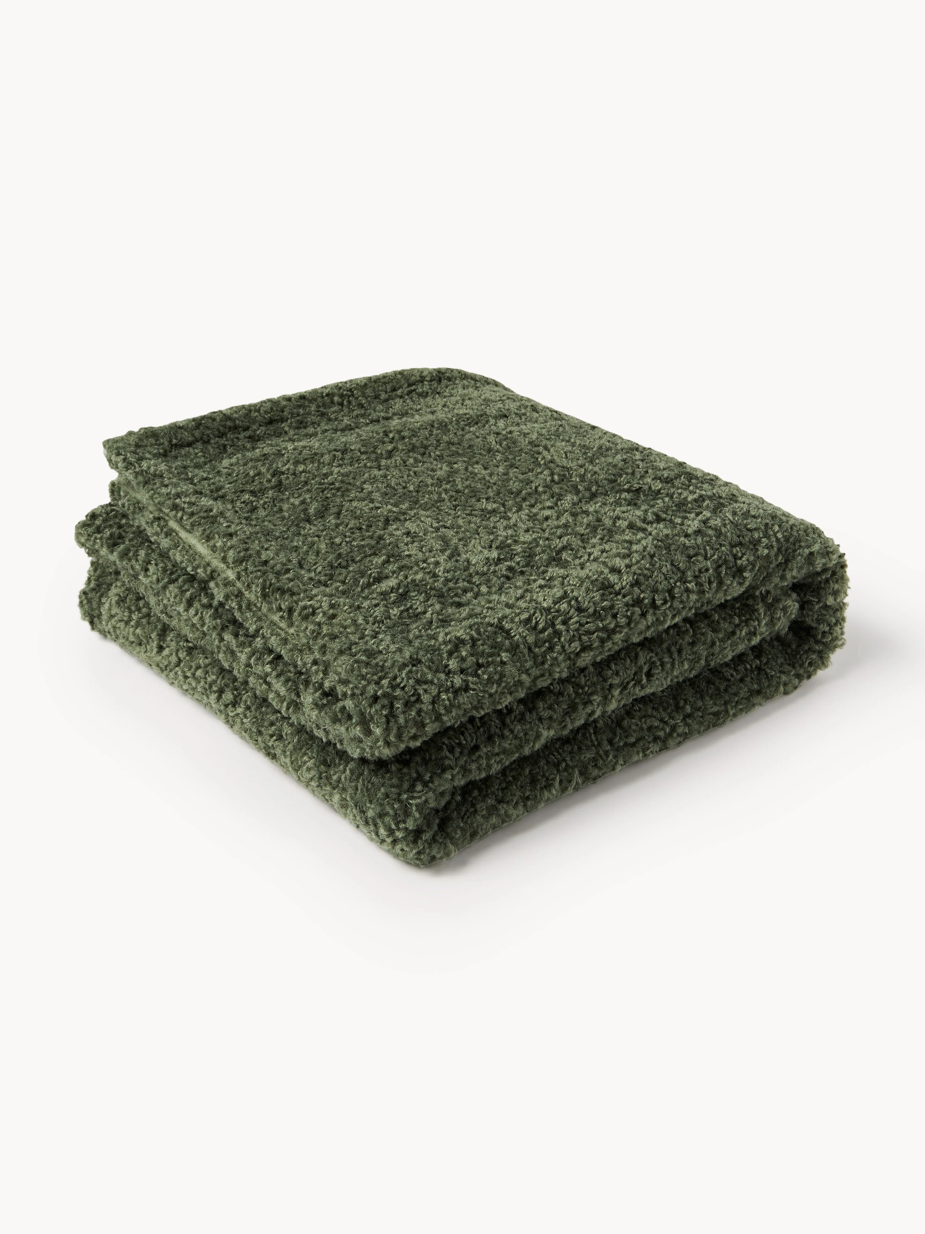 Westwing Collection Dotty Teddy Blanket, Dark green