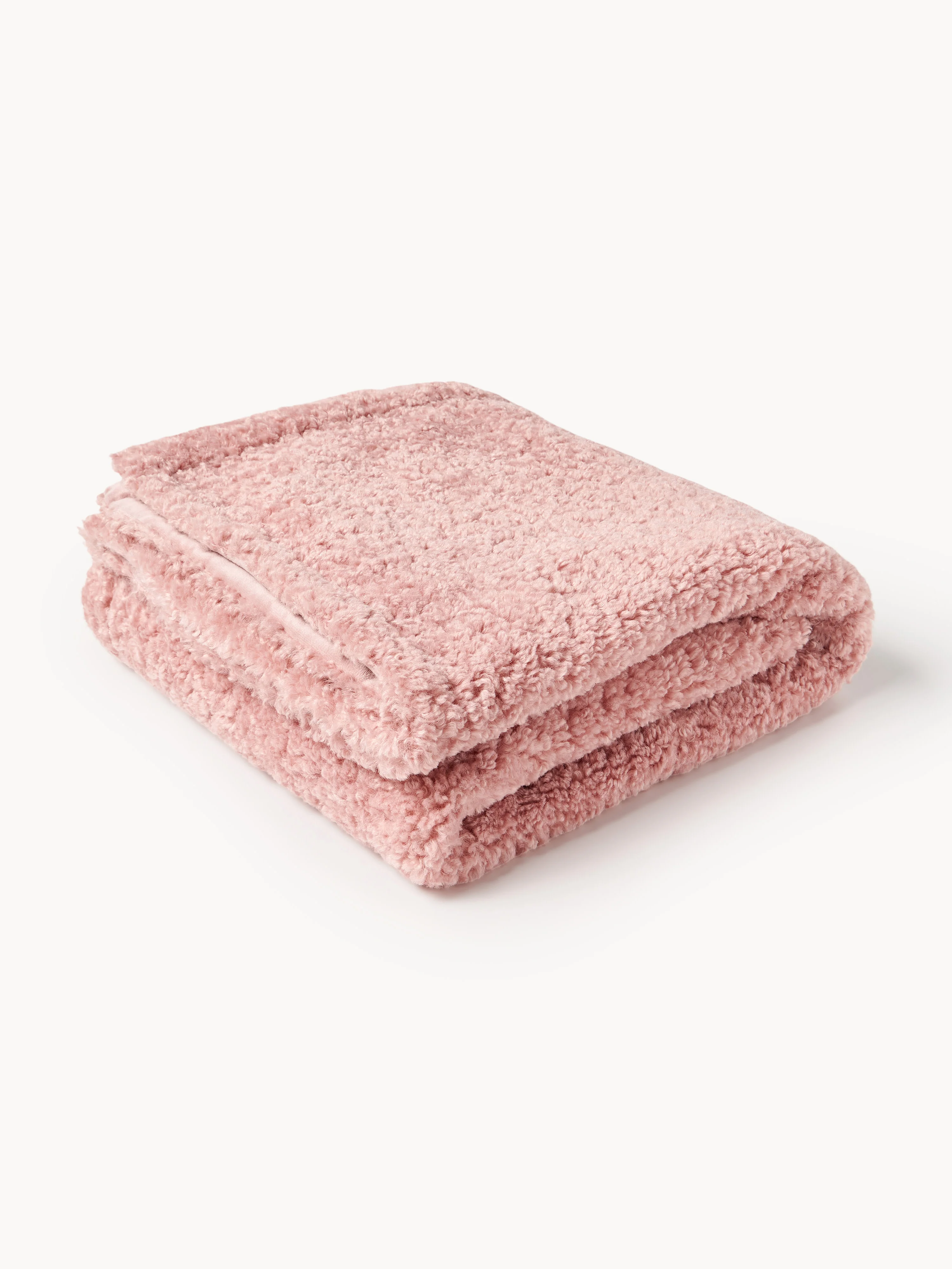 Westwing Collection Dotty Teddy Blanket, Light pink
