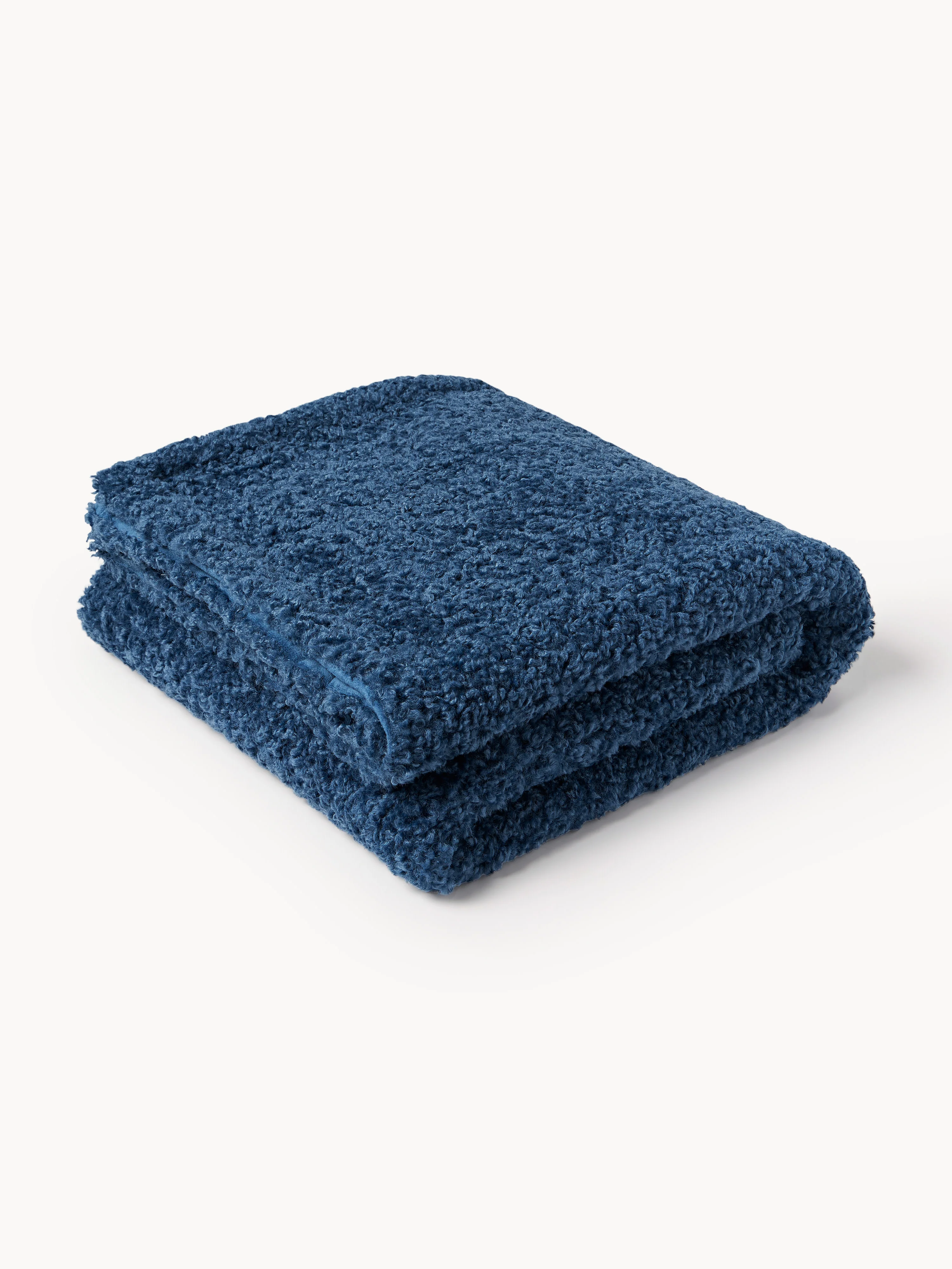 Westwing Collection Dotty Teddy Blanket, Dark blue