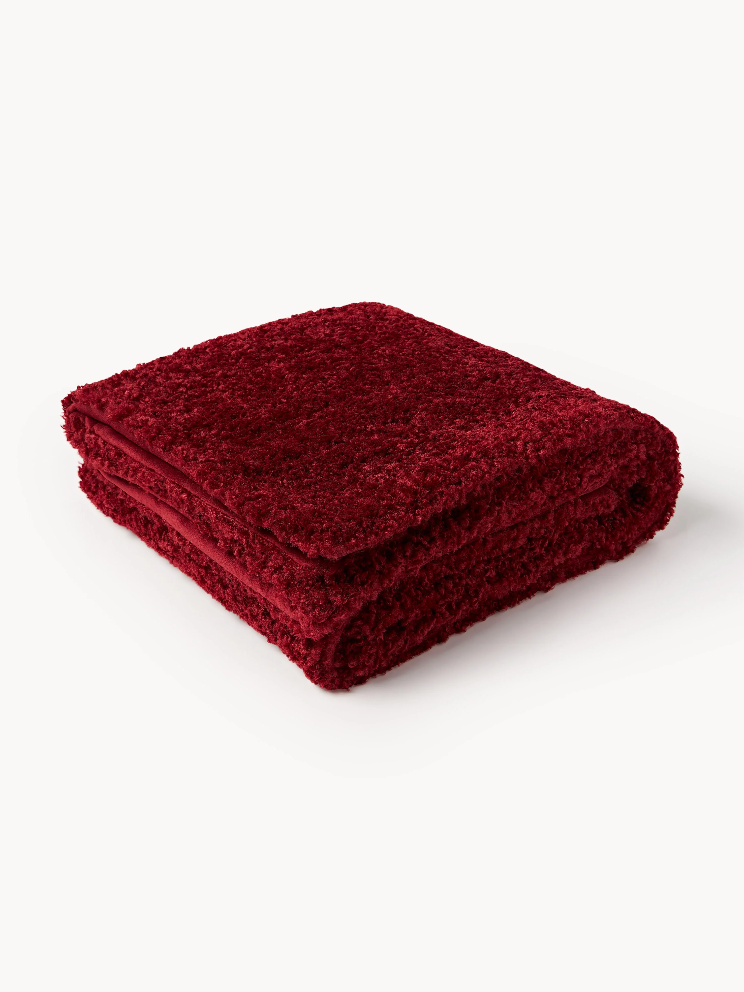 Westwing Collection Dotty Teddy Blanket, Bordeaux
