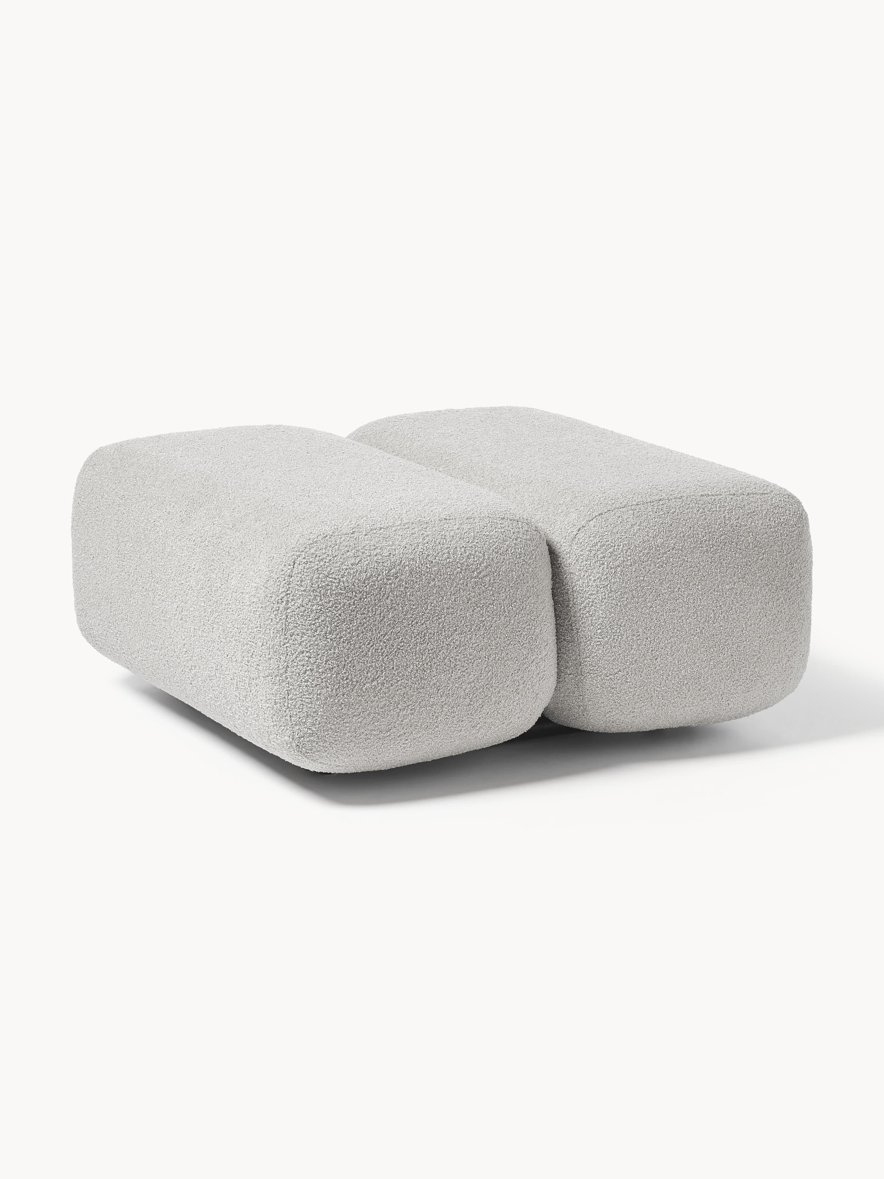 Westwing Collection Teddy cushion stool Caterpillar, Teddy Light Grey