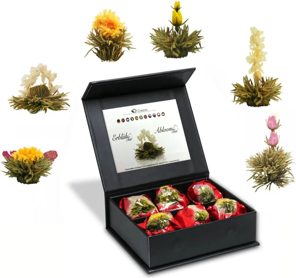 Creano Flowering Tea Mix 6-pack "White Tea" Magnetic Box with Silver Embossing