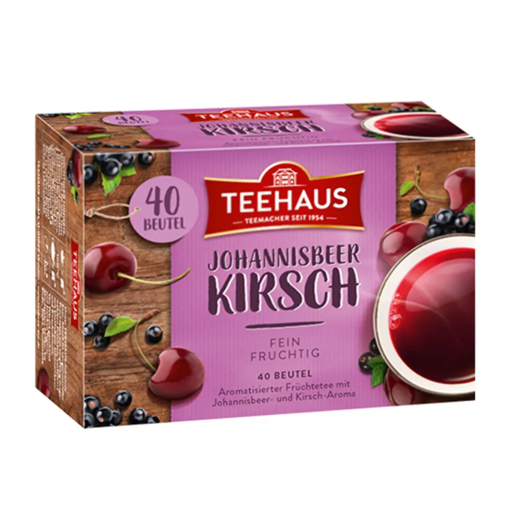 Teekanne Tea House Blackcurrant Cherry Fruit Tea, fine and fruity, 90g