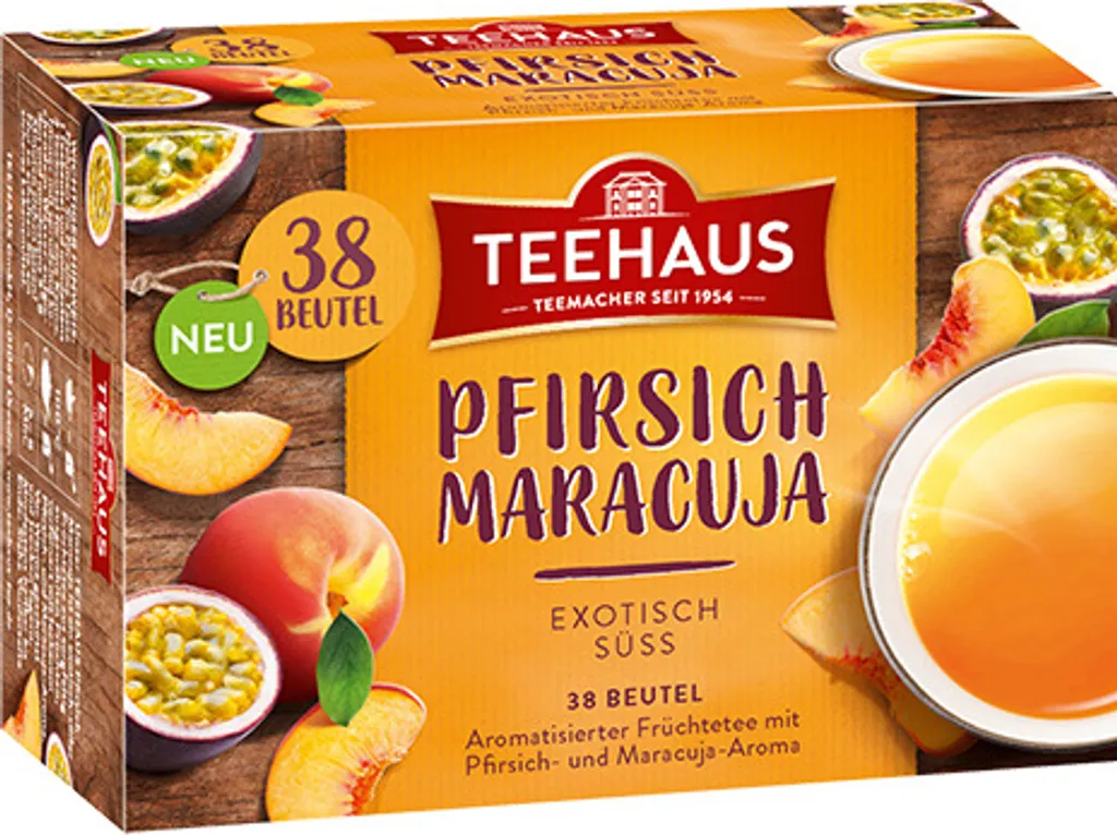Teekanne Tea House Peach Passion Fruit Exotic Sweet Fruit Tea 38 Bags 76g