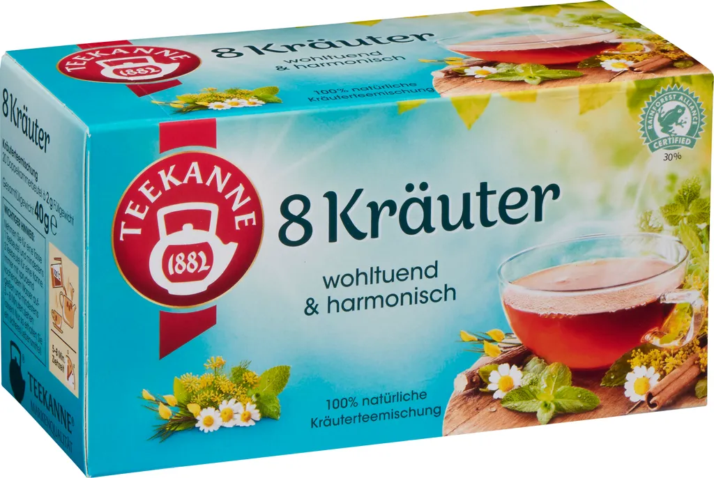 Teekanne Teapot 8 Herbs Herb Garden Blend Tea Drink 20 Tea Bags 40g