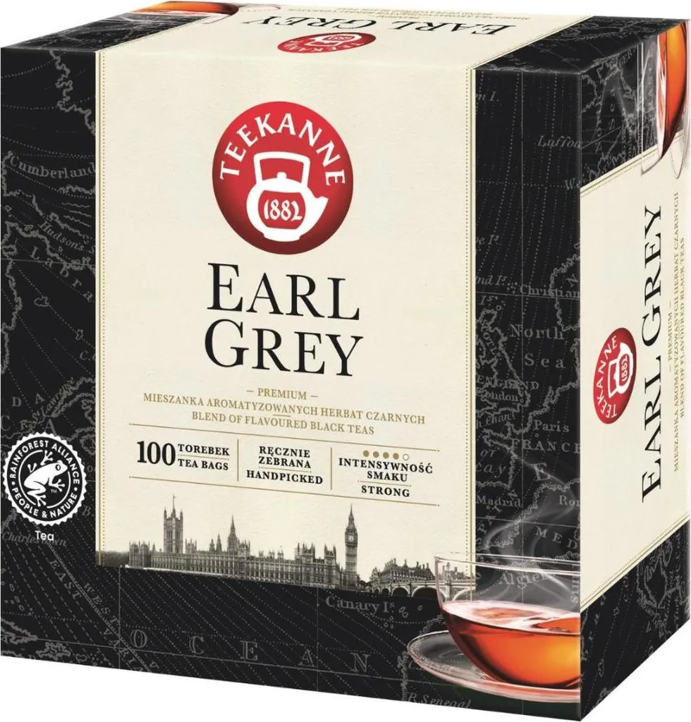 Teekanne Earl Grey Black Tea 100 Tea Bags - Black Tea Bergamot 165g
