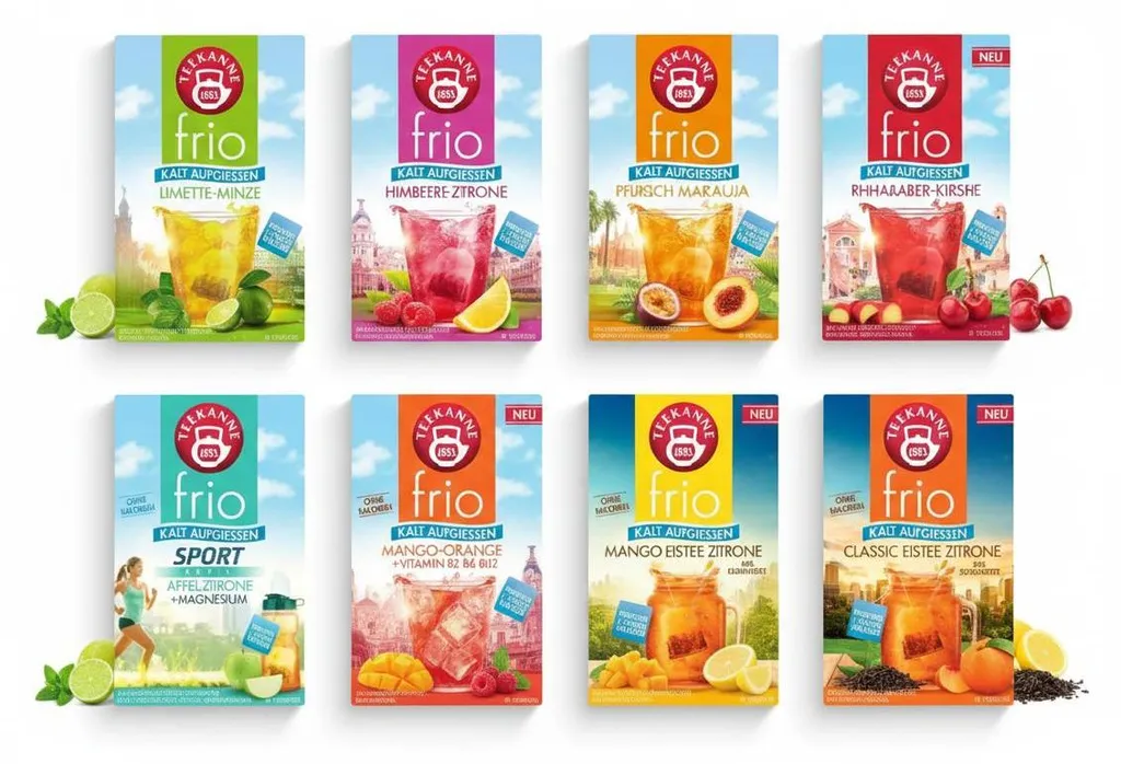Teekanne FRIO Tea - various varieties - 1 pack (18 tea bags) - Rhubarb Cherry 100g