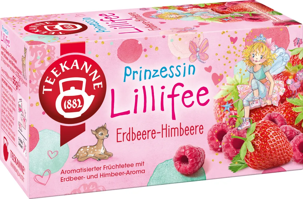Teekanne Teapot Princess Lillifee Strawberry-Raspberry Fruit Tea | 20 tea bags, 55 gm