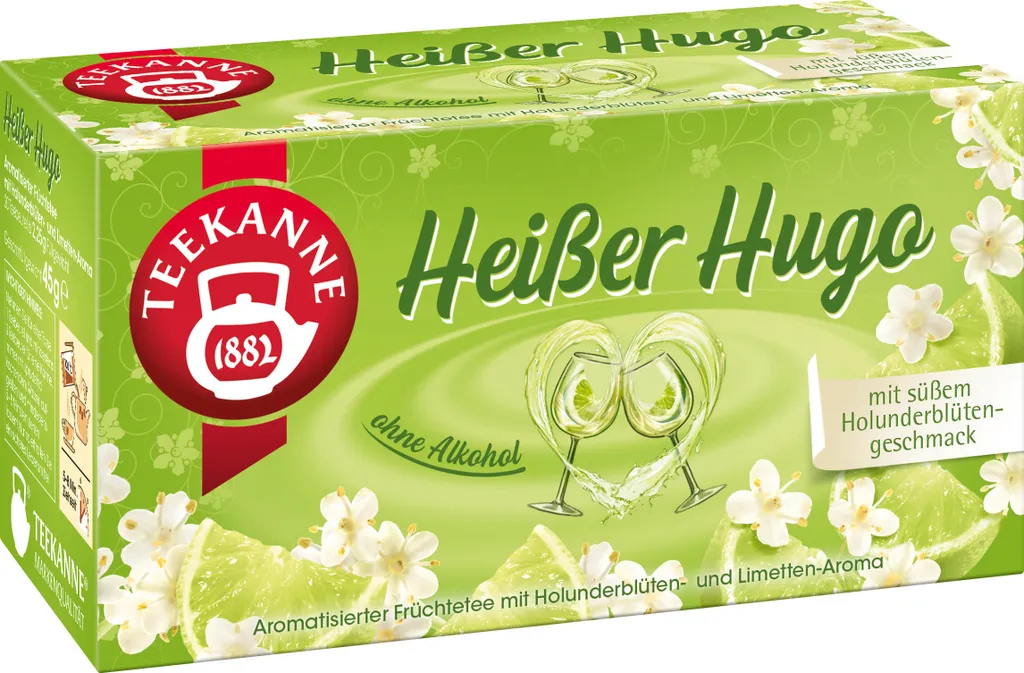 Teekanne Hot Hugo with delicate elderflower and lime flavor 45g
