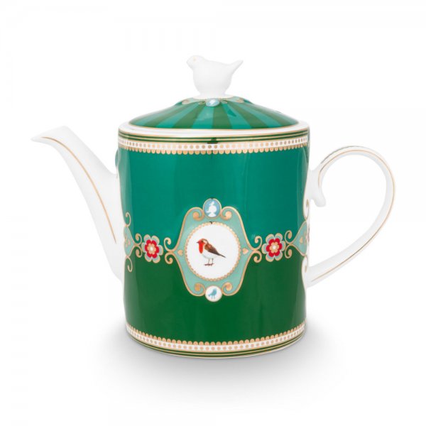 Teapot Love Birds Emerald-Green 1300ml by Pip Studio