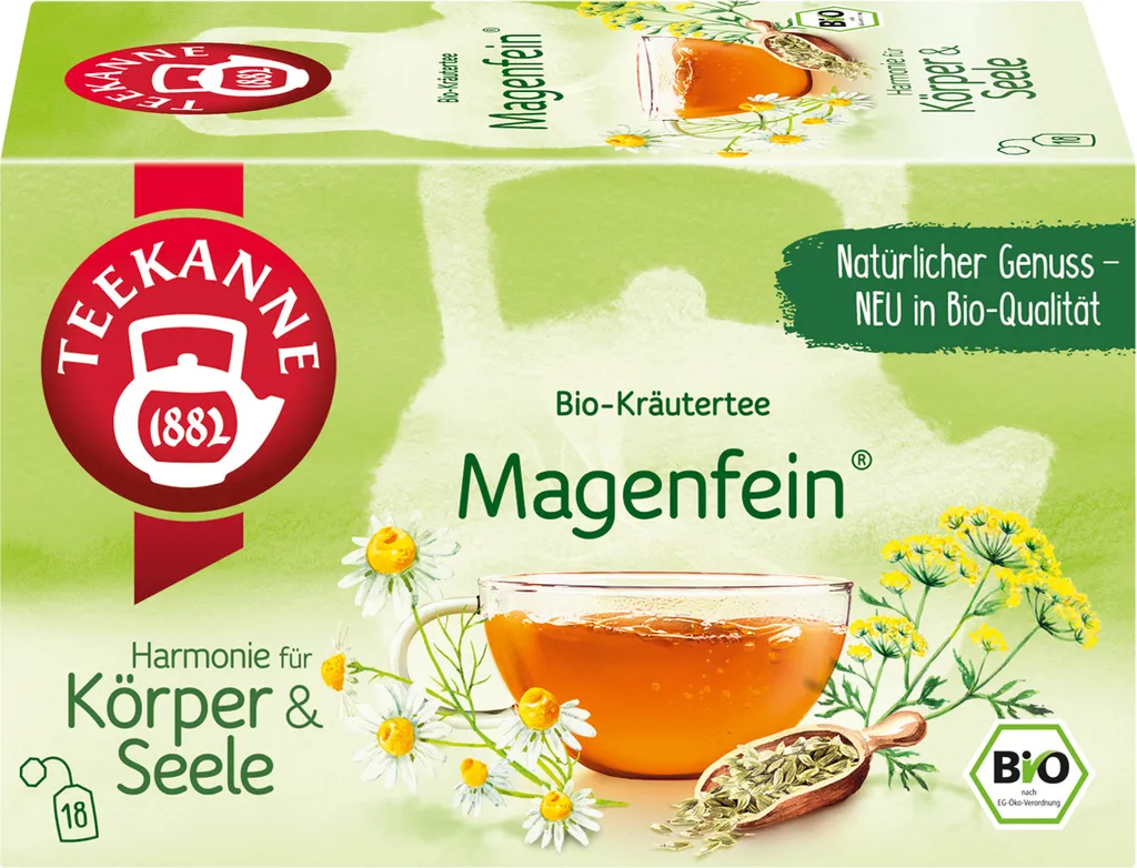 Teekanne Stomach Soothing Blend of Chamomile, Fennel, Anise and Caraway, 18 Tea Bags, 40 gm