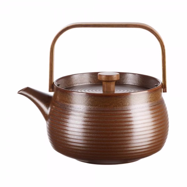 Teapot with wooden handle Japandi Brown 600ml by Asa