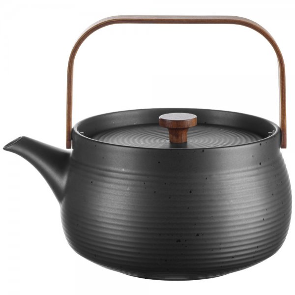 Teapot with wooden handle Japandi Black 1.5l by Asa