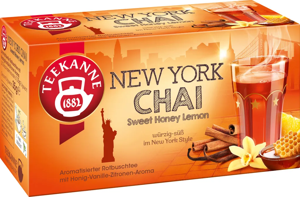 Teekanne New York Chai Sweet Honey Lemon spicy sweet 20 tea bags 35g