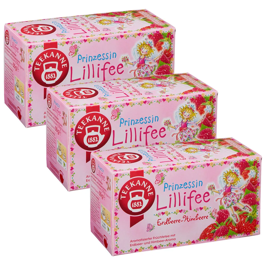 Teekanne Teapot Princess Lillifee Strawberry Raspberry Fruit Tea 55g 3-pack