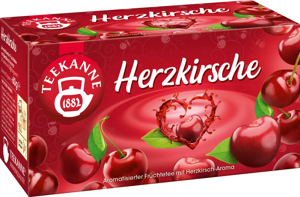Teekanne Teapot Romantic Fruit Tea Heart Cherry | 20 tea bags, 60 gm