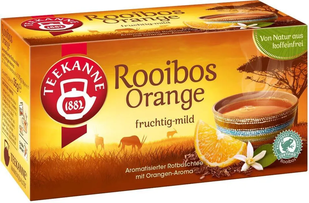 Teekanne Rooibos Orange fruity mild 20 double chamber tea bags 40 gm