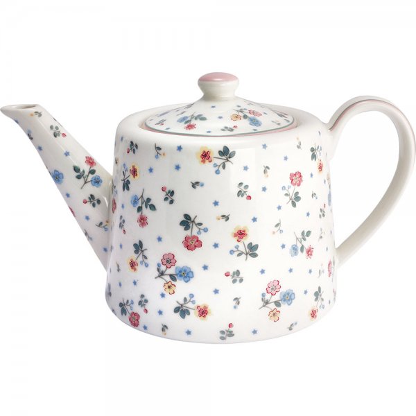 Round teapot Adelena White (1000ml) by Greengate