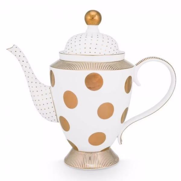 Teapot Bowl Dot Delight White-Gold by Pip Studio