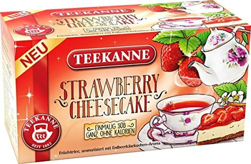 Teekanne Teapot Strawberry Cheesecake Fruit Tea Strawberry Cake Flavor, 40 gm