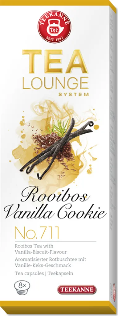 Teekanne Tealounge Capsules - Rooibos Vanilla Cookie No. 711 Rooibos Tea (3 x 8 Capsules) 60g