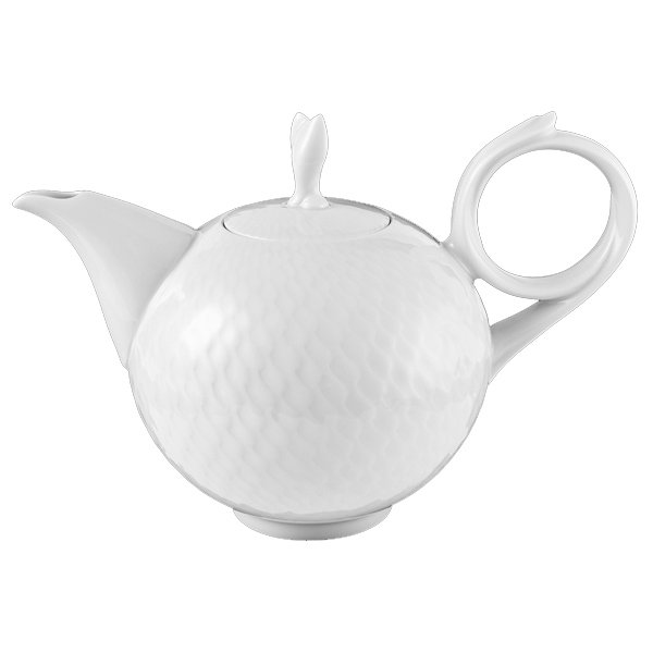 Meissen teapot with wave pattern relief