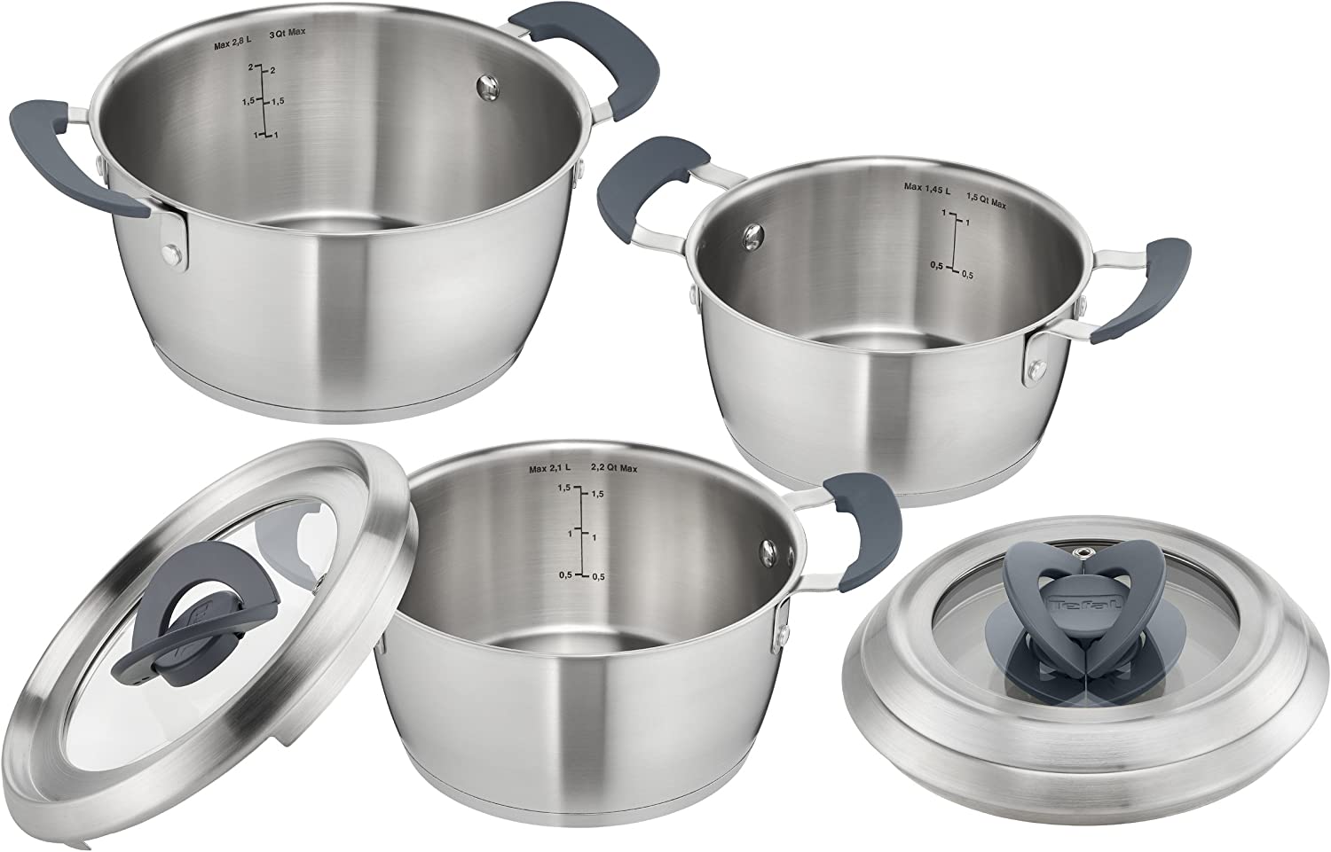 Tefal C817S3 Ovation 6-Piece Saucepan Set - Stackable, Suitable for Induction Cookers