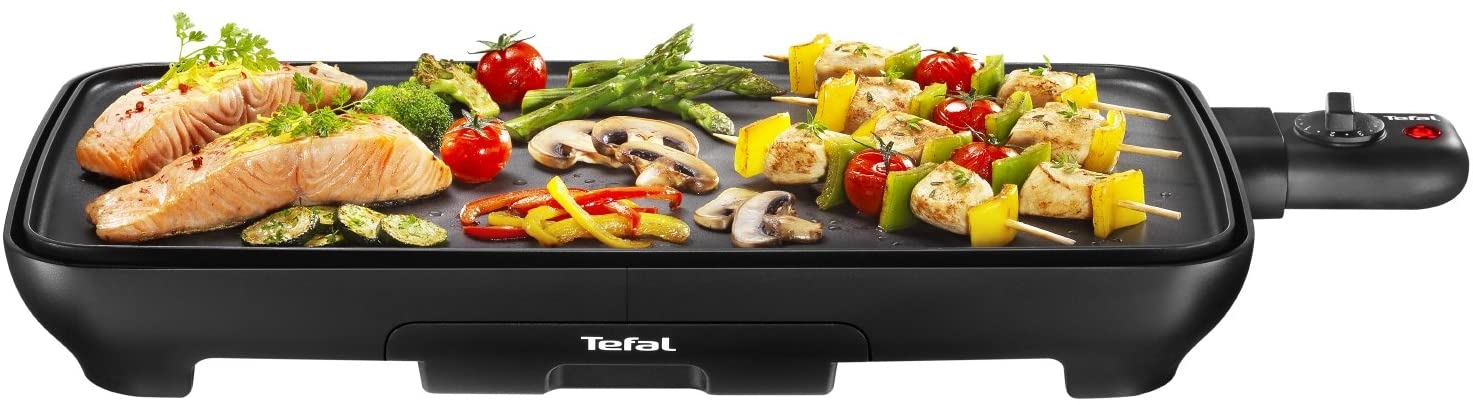 Tefal CB501812 barbecue - barbecues & grills (Tabletop, Black, Rectangular, Aluminium, Enamel)