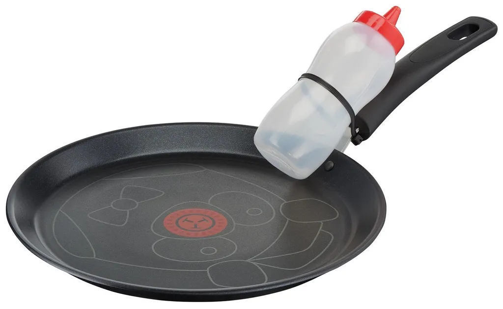Tefal Crepe Pan Creative Unicorn Crepe Pan 25cm, Pancake Pan Crepe Pan 2-piece, rustproof stainless steel (incl. 200ml dosing bottle, crepe pan)