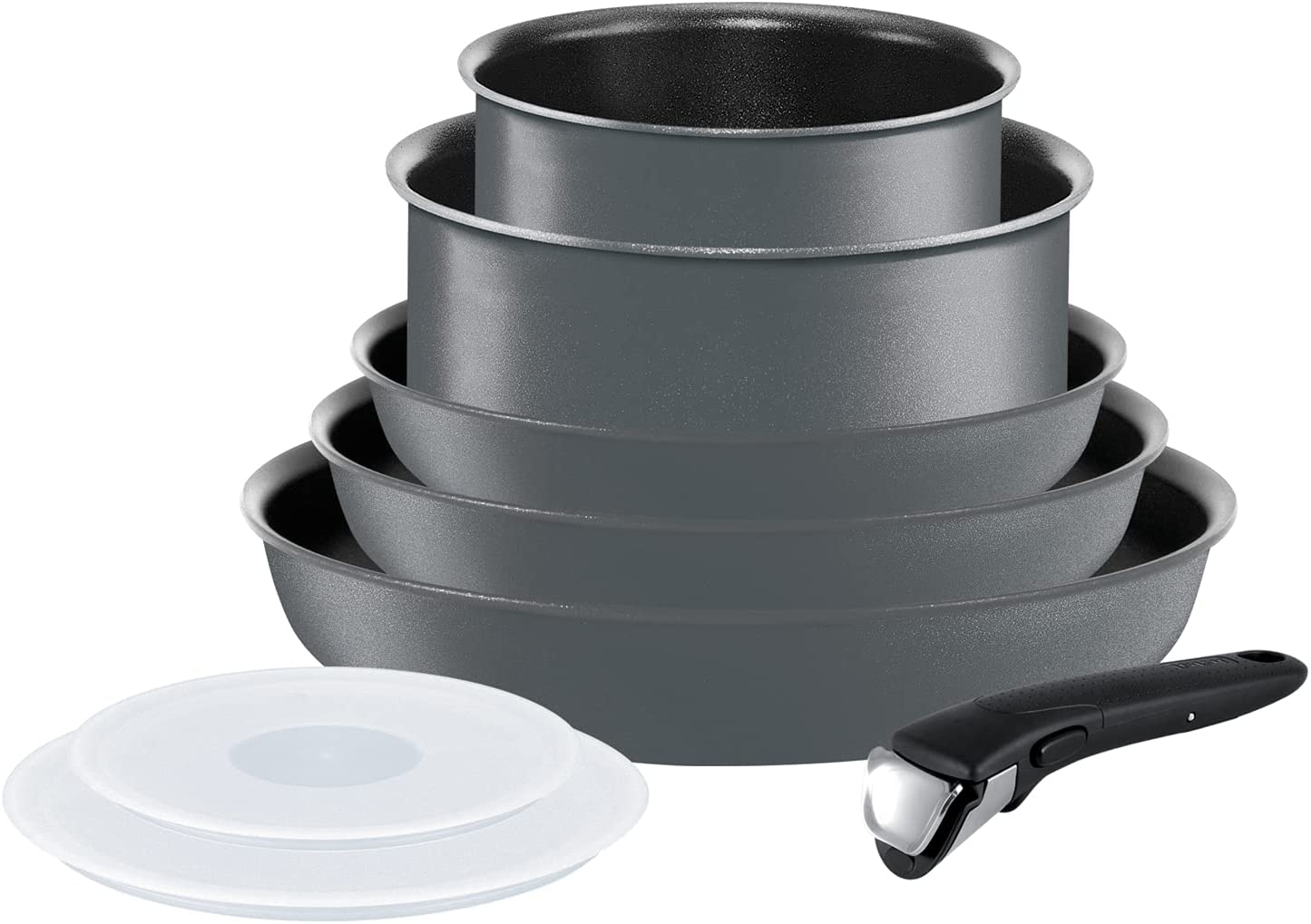 Tefal Ingenio 5 Performance Grey L6589403 Set Pots and Pans – 8 Piece Set – Suitable for all Hobs, Including Induction