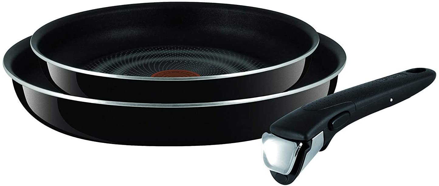 Tefal Ingenio Elegance Set, Aluminium with Detachable Ingenio 5 Handle, Grey / Blue