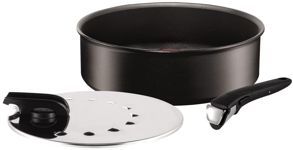 Tefal Aluminium Sauté Pan, Black, 26 cm, 3