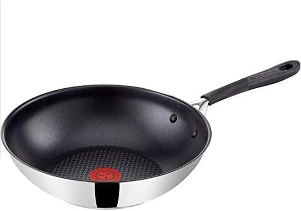 Tefal Jamie Oliver by Home Cook Wok Pan, 28 cm, Non-stick coating, Thermo-Signal, riveted handle with silicone insert, induction compatible, stainless steel E3031925