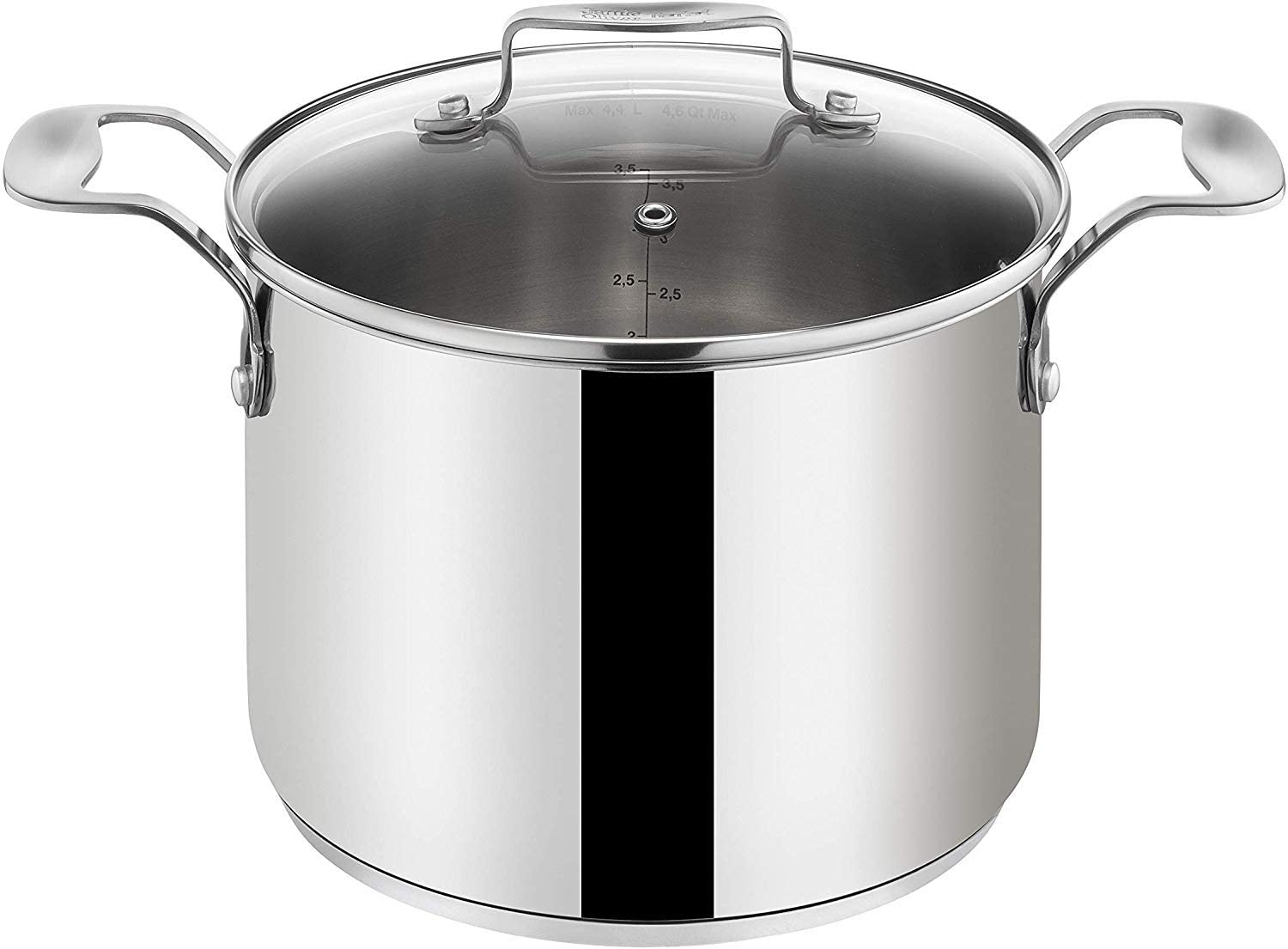 Tefal E79160 Jamie Oliver Induction saucepan with glass lid, 20 cm diameter, 4.4 L, suitable for induction, stainless steel