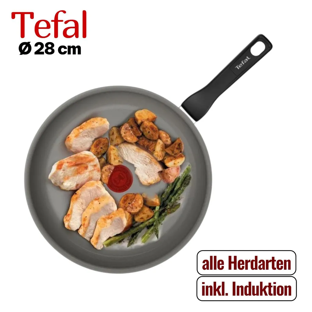 Tefal Resistal ceramic frying pan, Ø 28 cm, aluminum, suitable for all hob types including induction.