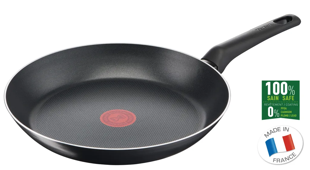 Tefal Simple Cook B57004, Round, All-Purpose Pan, Black, Titanium, Aluminum, Thermo-Point