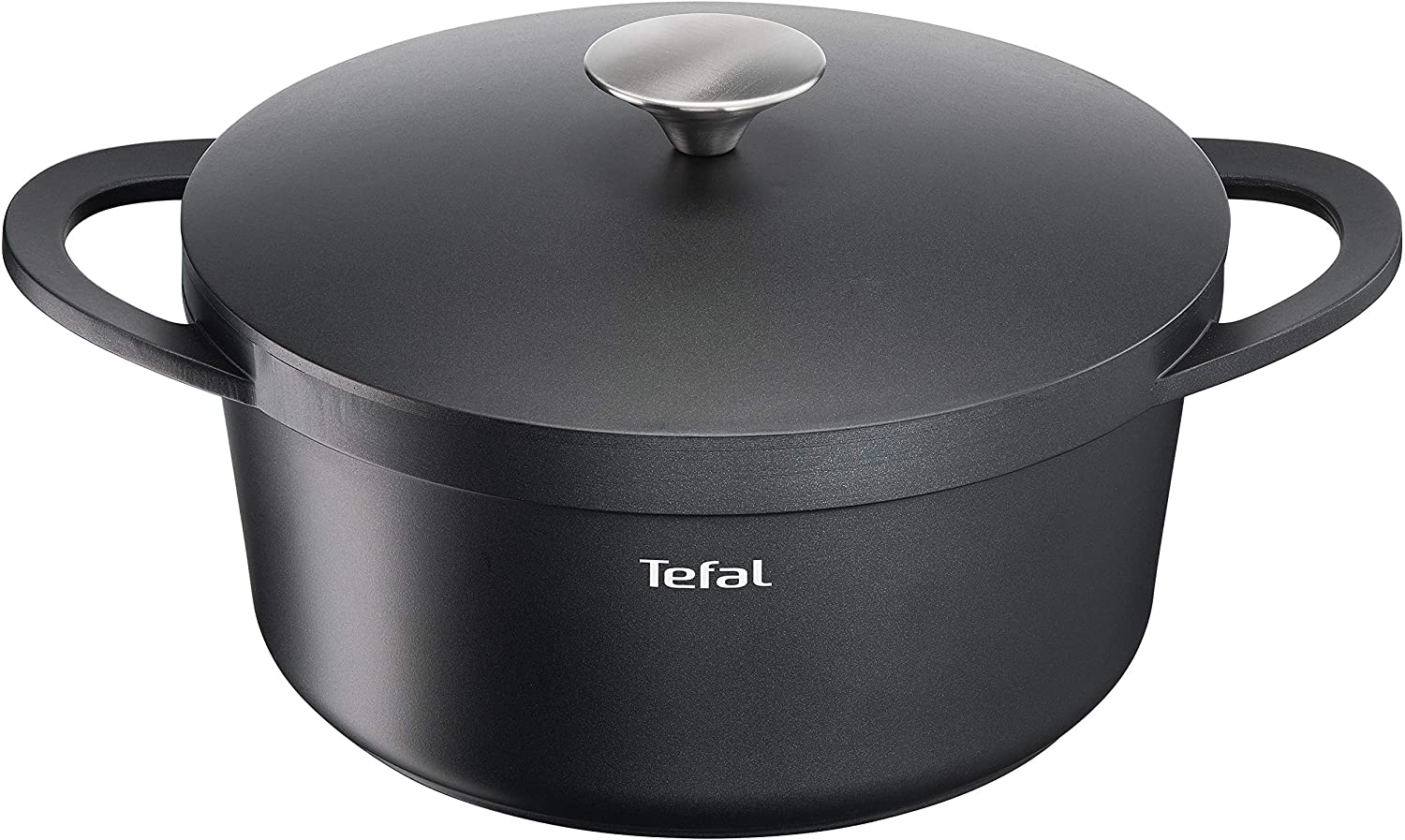 Tefal Trattoria Non-Stick Serving Pan with Cast Lid, Black, Black , 24cm