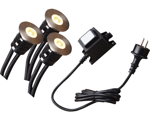 Pond lighting Heissner SMART LIGHTS starter set deck lights, LED light, 3 spots, warm white 3 x 1 watt ∅ 4.5 x 4.7 mm garden lighting, pool lighting