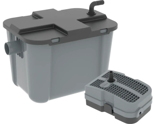 Pond filter HEISSNER pond filter complete set including filter media pond flow filter 44 W 8000l/h up to ponds 6000l with UVC clarifier 9 W