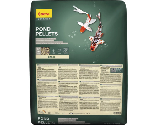 Sera Pond Pellets Basic pond fish food, 40 liters, 5 kg, koi and goldfish food